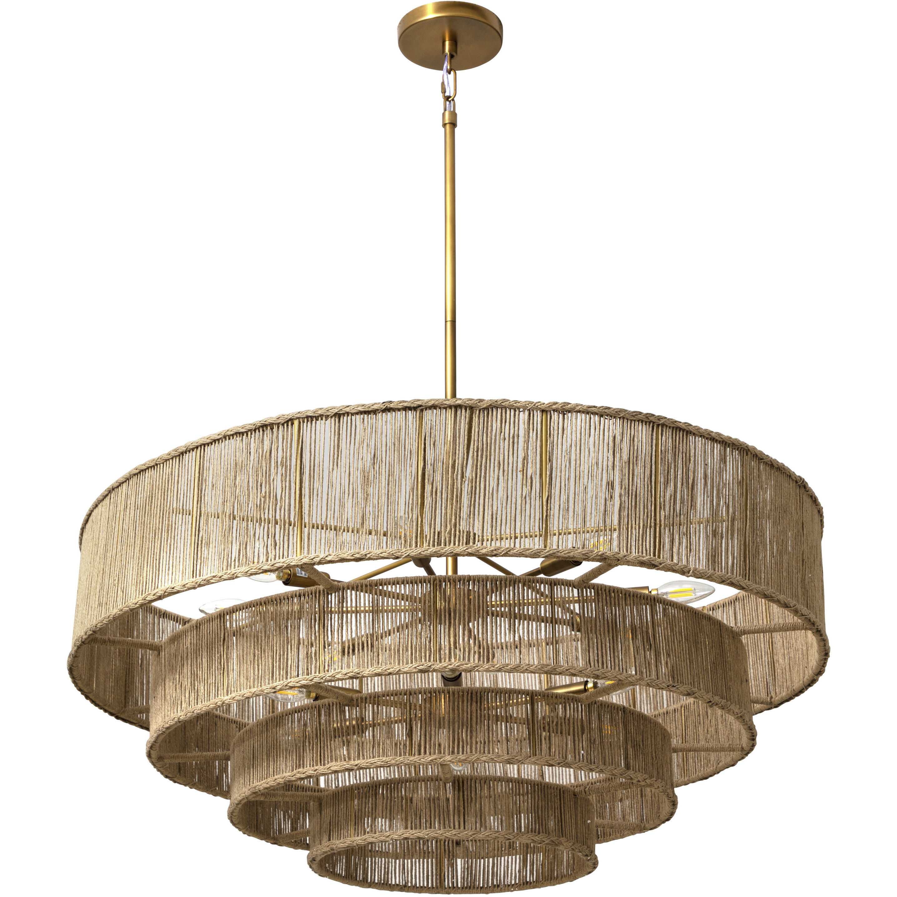 Lumina LED Natural Jute Chandelier Ceiling Light